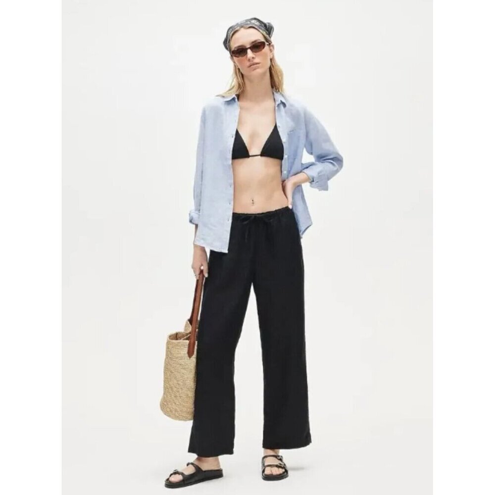 🏷️🧡🔥J. Crew - Black Soleil Linen Pants - S, M, 2X